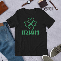 Irish Celtic Heart, Clover Unisex T-Shirt
